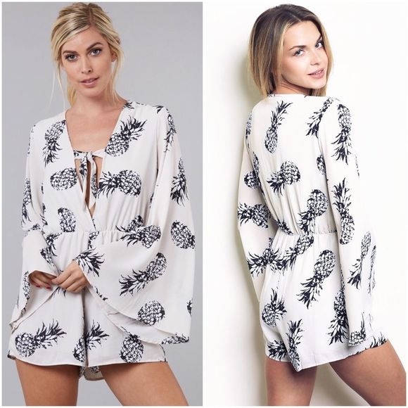 Pants - Pineapple print romper